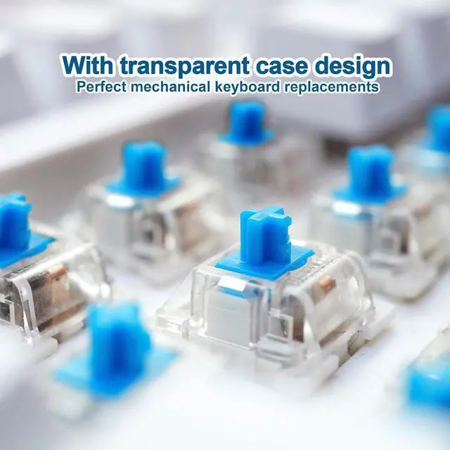 Alt view image 4 of 6 - BlingKingdom 10 PCS Blue Switch Replacement 3 PIN Mechanical Keyboard Switches, Clicky, Accurate Typing, Dustproof, LED Keyboard, Gaming Keyboard