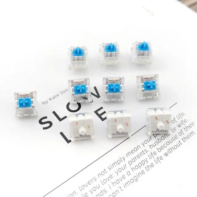 Alt view image 6 of 6 - BlingKingdom 10 PCS Blue Switch Replacement 3 PIN Mechanical Keyboard Switches, Clicky, Accurate Typing, Dustproof, LED Keyboard, Gaming Keyboard