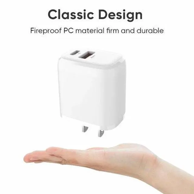 Alt view image 7 of 7 - PD 20W USB Type C Fast Charger Power Adapter Dual Port Quick Charge Wall Charger