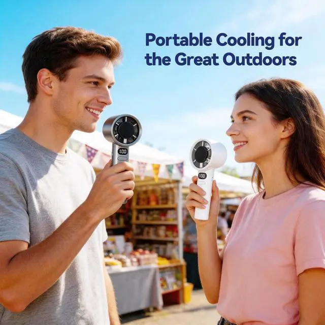 Alt view image 11 of 14 - Handheld Fan. Portable Handheld Fan 120 Wind Speed Mini Handheld Desk Fan USB Rechargeable .Portable(Gray)