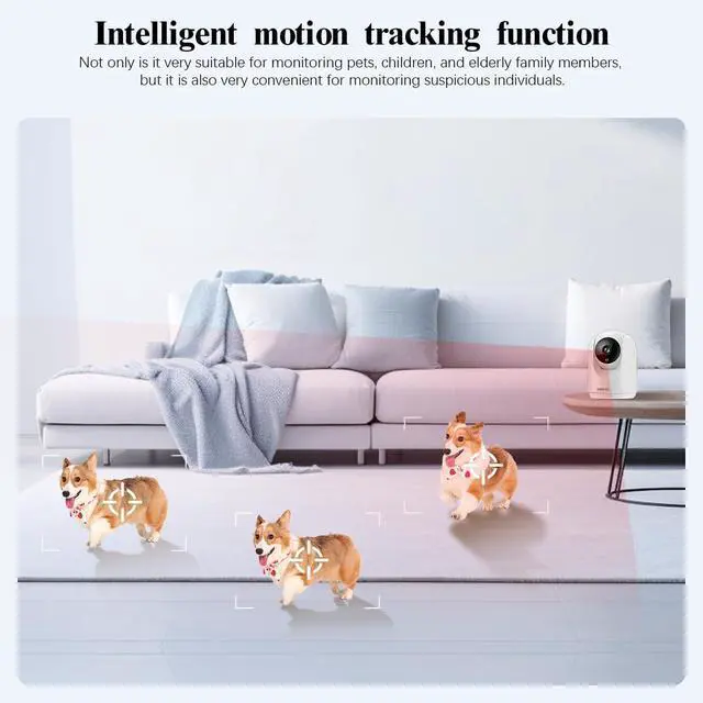 Alt view image 6 of 7 - (2026 Upgrade)5MP 2.7K Indoor Security Camera, 2-Way Audio Dual Band WiFi Baby Monitor Pet Monitor, PTZ Nanny Cam Smart Wireless Camera for Home Video Surveillance Security, Free App No Mounth Fee