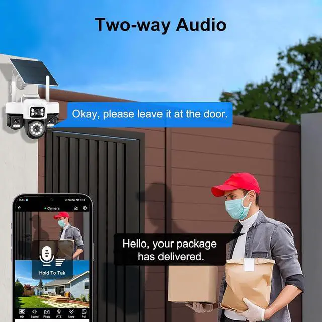 Alt view image 6 of 7 - 4K Solar Security Cameras Wireless Outdoor Battery Powered,Four Lens Bullet Head & 360 PTZ Linkage with Solar Panel, Color Night Vision, Motion Detection (White)