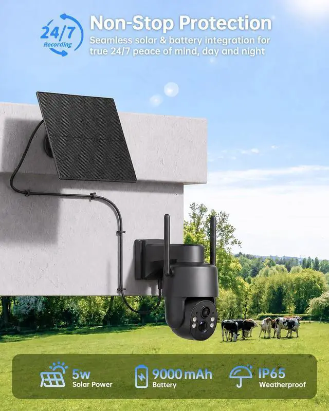 Alt view image 5 of 7 - Tical 4G LTE Cellular Security Camera 24/7 Recording, 4MP, Solar Powered