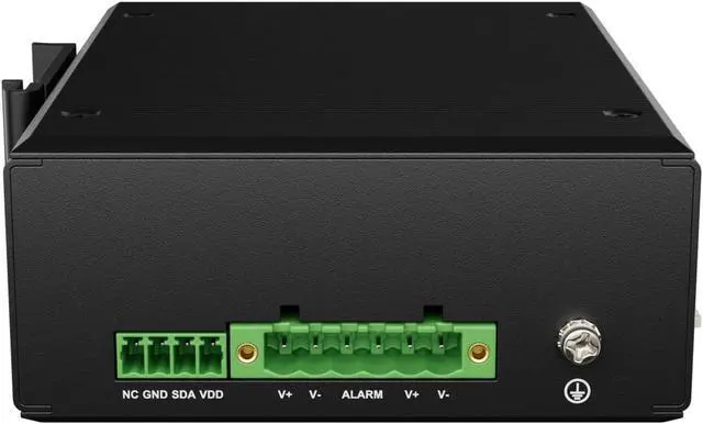 Alt view image 7 of 7 - Industrial 4-Port PoE++ Switch 90W Per Port (360W Total Budget), Managed Gigabit Ethernet, 2x SFP Uplink with SM & MM Modules Included, IEEE 802.3bt Type 4, DIN Rail Mount, Temperature Sensor Included