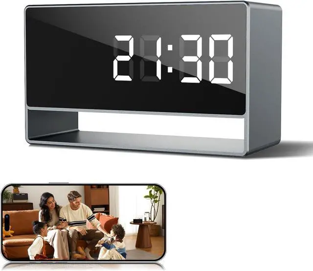 Main image of 4K WiFi Wireless Indoor Security Cam with Night Vision, Indoor Camera with Clock with App Control, Nanny Cam with AI Motion Detection, Loop Recording, Local & Cloud Storage for Home, Easy to Use