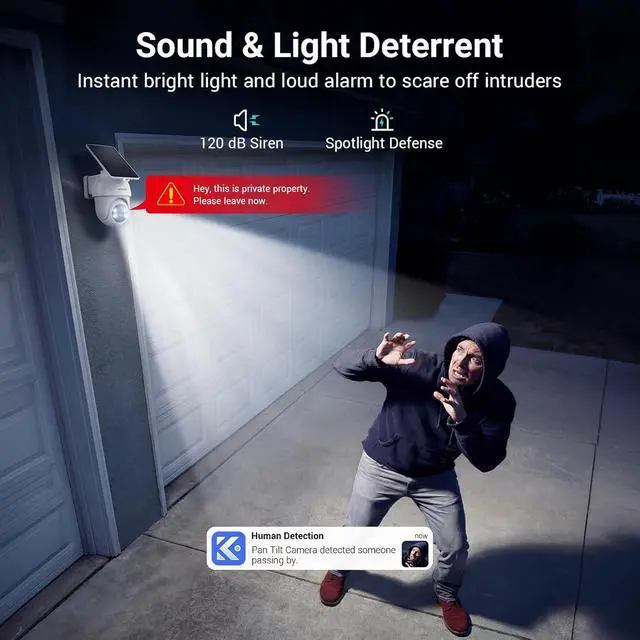 Alt view image 6 of 7 - ANSQUE Security Cameras Wireless Outdoor Home System, 6 Camera Kit, No Subscription Fees, Solar Powered, Local Storage, 365-Day Battery Life, 360°PTZ Surveillance, Auto Tracking, 2K Color Night Vision