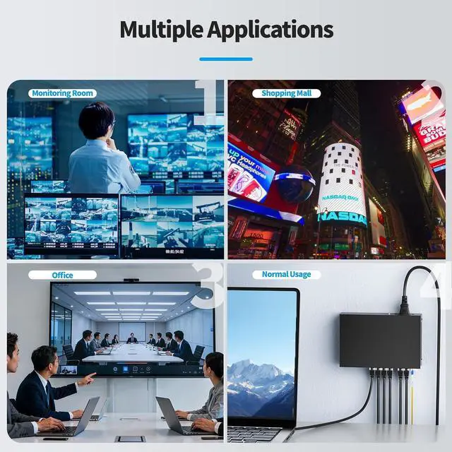 Alt view image 7 of 7 - 8 Port Gigabit PoE+ Switch, 2 Uplink Ports & 1 SFP Fiber Slot, 120W PoE Power Budget, IEEE 802.3af/at, Unmanaged Network Switch, Fanless Metal, Plug & Play for IP Cameras, Wireless AP