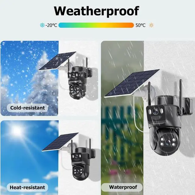 Alt view image 6 of 6 - BEENOCAM Dual Lens Solar Security Cameras Wireless Outdoor, 360° PTZ Home Security System with Color Night Vision/Motion Detection/Spotlight Alarm/2.4G & 5G WiFi