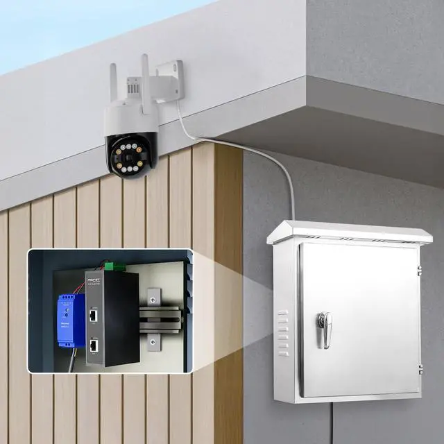 Alt view image 5 of 6 - PROCET Gigabit PoE Injector DIN Rail 30W PoE+ Power Adapter, 6KV Surge Protection, -40 to 149 for for Wireless Access Point, mmWave Bridge, PTZ/IR/AI Camera, Small Cell, Smart Factory