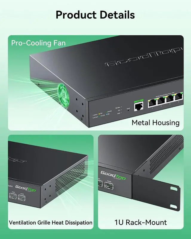 Alt view image 5 of 7 - 2.5Gb PoE++ Switch Managed,Layer 3 Switch,Enterprise Network Switch for SMB