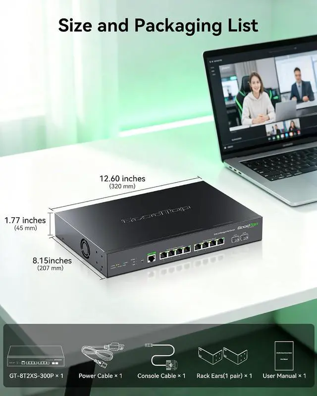 Alt view image 7 of 7 - 2.5Gb PoE++ Switch Managed,Layer 3 Switch,Enterprise Network Switch for SMB