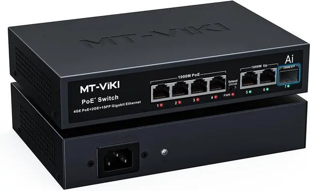 Main image of MT-VIKI Gigabit PoE Switch, 7-Port IEEE 802.3at/af Unmanaged Network Switch