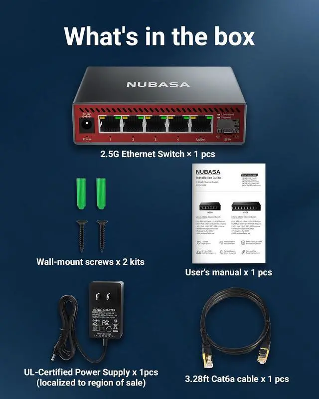 Alt view image 4 of 5 - 5 Port 2.5Gb Switch, Multigig Ethernet Splitter, Silent Operation Unmanaged Network Switch 2.5 gigabit, Plug-Play