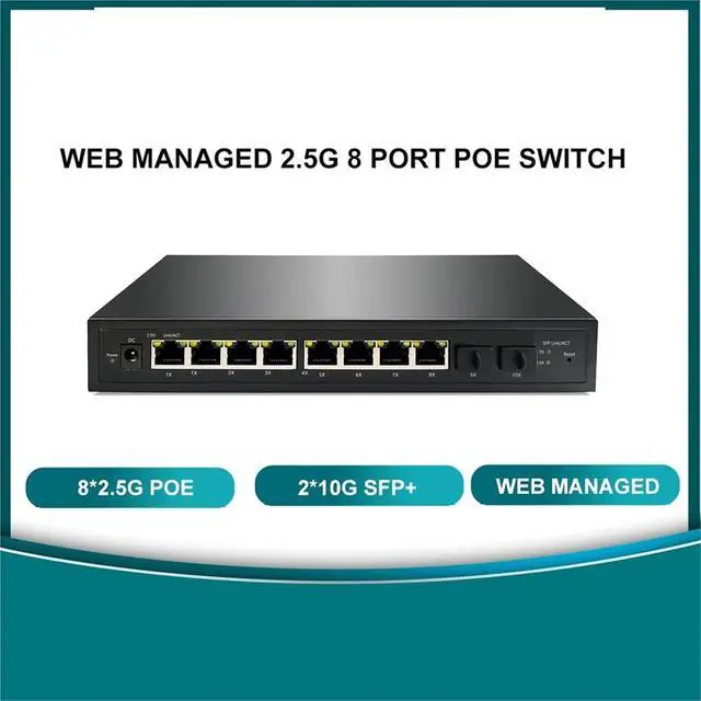 Alt view image 2 of 4 - & Play Multi-gigabit Web Managed PoE/Non-PoE Switch 8 Port 2.5g with 2 * 10G SFP(PoE)