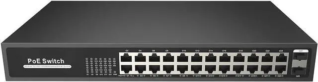 Main image of 250W 24CH Unmanaged Gigabit PoE Switch has 24*10/100/1000M Ethernet Ports, Plug-and-Play, Up to 30W Max Power Per Port,POE24CH-250W
