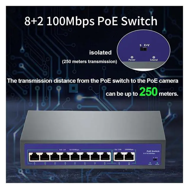 Alt view image 5 of 5 - 4 6 8 9 Port 10/100Mbps Ethernet Fast Switch High Power 120W POE Switch IEEE 802.3af/at with(Hi-0420FBI-A)