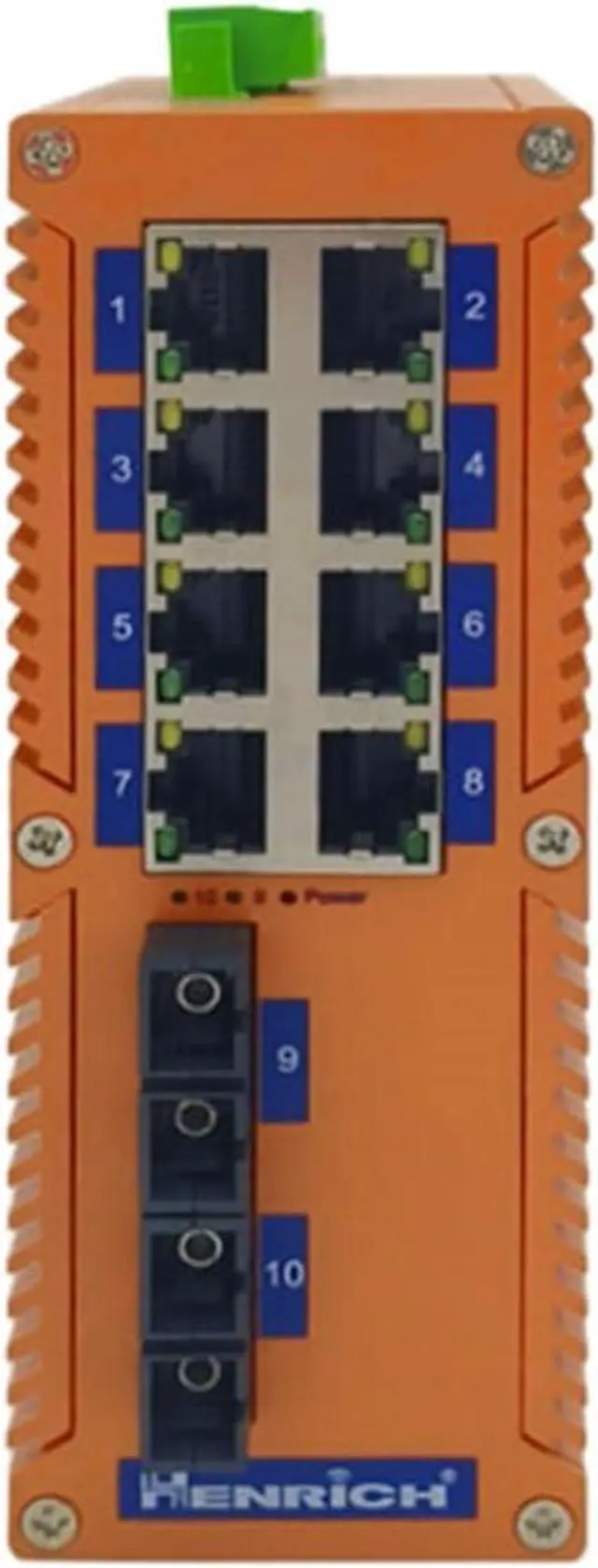 Main image of Henrich 10 Port 8x100Mbps Copper Port 2 Gigabit Single-Mode SC Fiber Switch