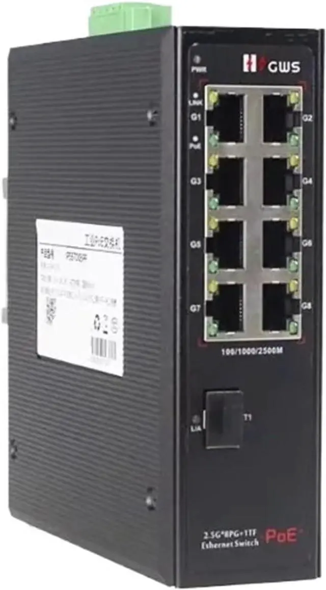 Main image of 9-Port 2.5G Industrial PoE Fiber Switches for Network Have 1 * 1/2.5/10G Uplink SFP+ Port Stable