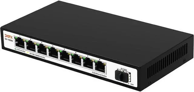 Alt view image 2 of 2 - DOTX 2.5G Ethernet Switch 8X 2.5G Base-T RJ45 Ports with 1x 10G SFP+ Fiber Ports, Compatible with 100/1000/2500Mbps , Metal Fanless, 2.5Gbe Network Switch,Plug and Play