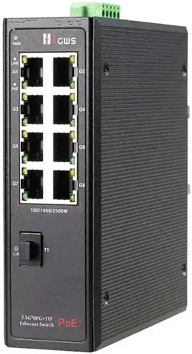 Alt view image 5 of 5 - 9-Port 2.5G Industrial PoE Fiber Switches for Network Have 1 * 1/2.5/10G Uplink SFP+ Port Stable