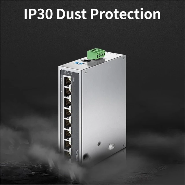 Alt view image 3 of 7 - 1Pcs 5 Port 8 Port 100M Industrial Ethernet Switch 100Base-T DIN Rail Wall Mounted Aluminium Alloy Shell TL-SF1005 TL-SF1008(TL-SF1008)
