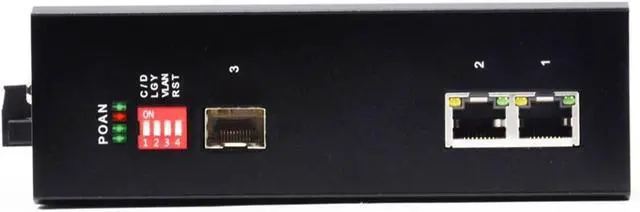 Alt view image 3 of 5 - Industrial Din Rail Switch Gigabit Ethernet 2Port Industrial SFP Fiber Switch 100M 1SFP Slot +2RJ45 Unmanaged Fiber Optic Switch(PAC-650SM-20)