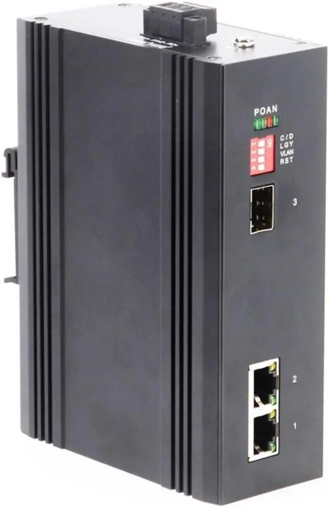 Alt view image 4 of 5 - Industrial Din Rail Switch Gigabit Ethernet 2Port Industrial SFP Fiber Switch 100M 1SFP Slot +2RJ45 Unmanaged Fiber Optic Switch(PAC-650SM-20)