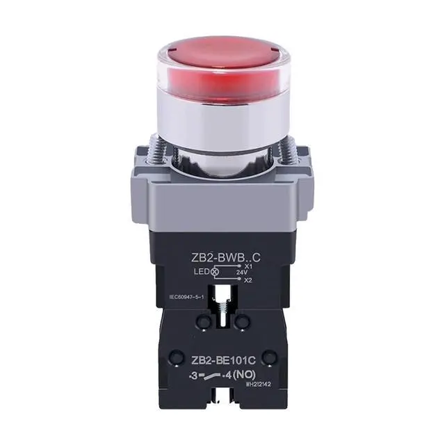 Alt view image 3 of 3 - XB2BW33B1C Metal Button 22mm Green with Light self-Reset 24v Control Button Switch(XB2BW34B2C 1NC ACDC24V Red)