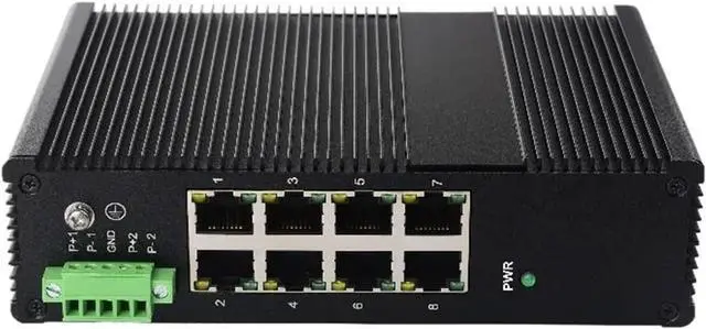 Main image of Industrial 8 Ports 802.3 at PoE+ Gigabit Ethernet Smart Web-Managed Din-Rail Mount Switch