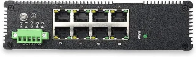 Alt view image 2 of 5 - Industrial 8 Ports 802.3 at PoE+ Gigabit Ethernet Smart Web-Managed Din-Rail Mount Switch