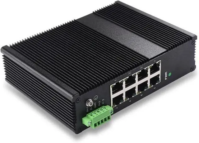 Alt view image 3 of 5 - Industrial 8 Ports 802.3 at PoE+ Gigabit Ethernet Smart Web-Managed Din-Rail Mount Switch