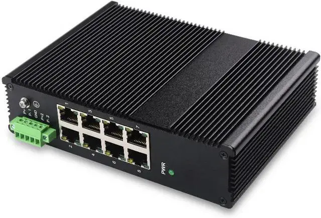 Alt view image 4 of 5 - Industrial 8 Ports 802.3 at PoE+ Gigabit Ethernet Smart Web-Managed Din-Rail Mount Switch