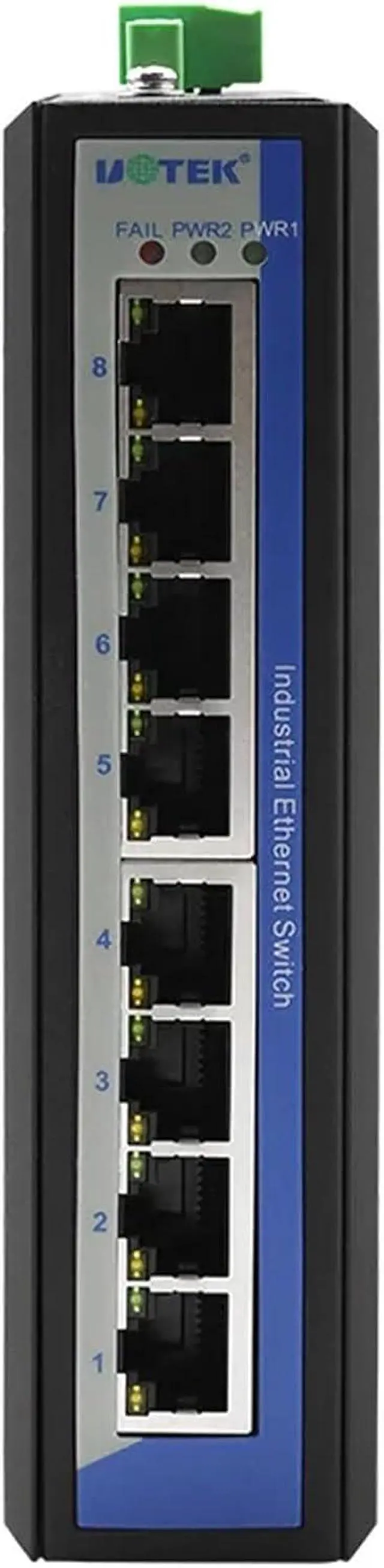 Alt view image 3 of 6 - 1PCS 10/100/1000M 8 Ports RJ45 Network Unmanaged Industrial Ethernet Switch DIN-Rail UT-6408G
