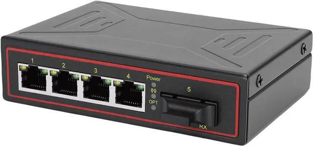Main image of Diyeeni Industrial Ethernet Switch, 1 Gigabit SFP Port 4 10 / 100M RJ45 Ports with MDI MDI - X Auto Crossover for Network Monitoring