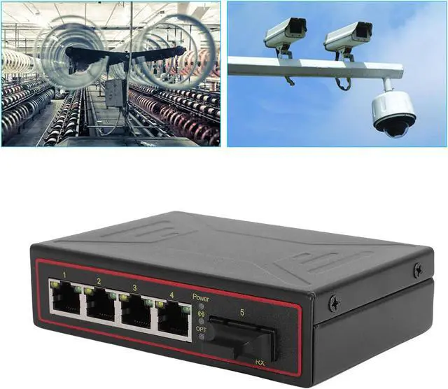 Alt view image 2 of 7 - Diyeeni Industrial Ethernet Switch, 1 Gigabit SFP Optical Port 4 10 100 Mbps RJ45 Ports with IEEE 802.3 Support for Fiber Media Conversion