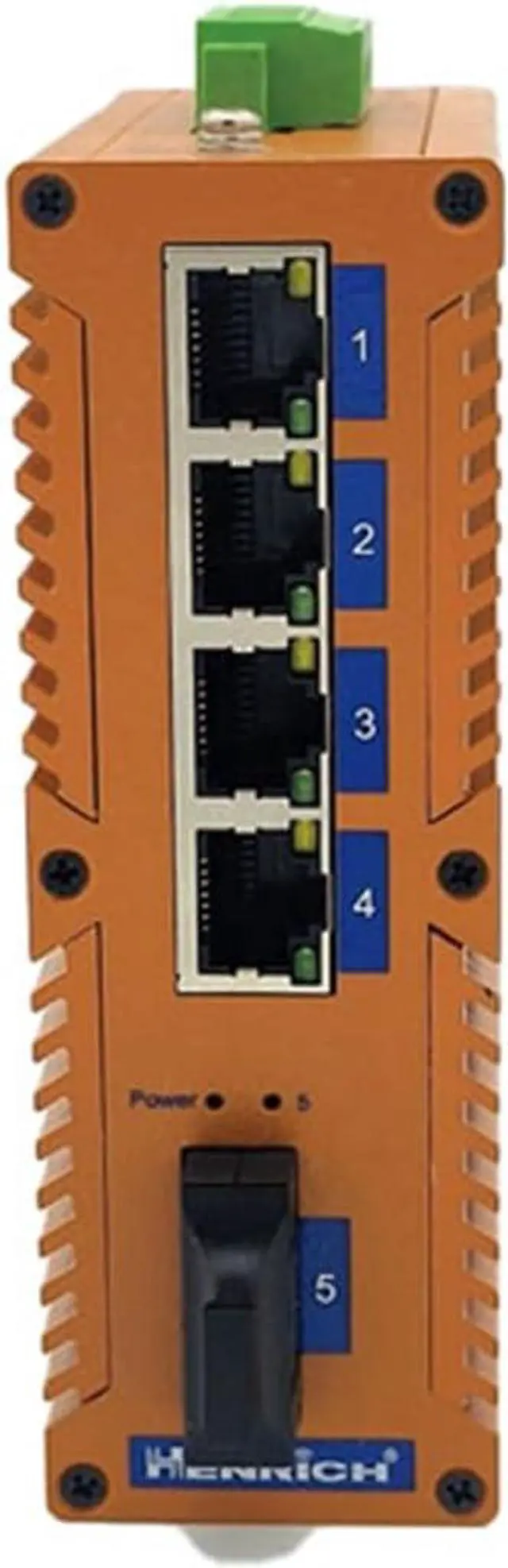 Main image of Henrich 4x100Mbps Copper Port 1 Single-Mode SC Fiber Port Din-Rail Switch
