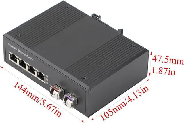 Alt view image 3 of 7 - Gigabit Industrial POE Switch- 2 SFP to 4 RJ45 Ports Ethernet Network Switch 10/100/1000M, Desktop/Din Rail Mount, Plug & Play (1PCS)