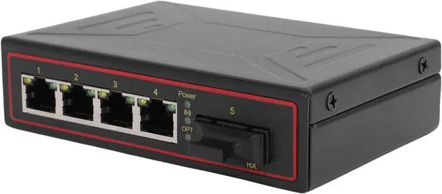 Alt view image 4 of 7 - Generic Industrial Ethernet Switch with 1 Optical Port 4 Ethernet Ports 10M 100M Din Rail Mount for Efficient Network Operation