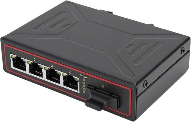 Alt view image 3 of 7 - Generic Industrial Ethernet Switch with 1 Optical Port 4 Ethernet Ports 10M 100M Din Rail Mount for Efficient Network Operation