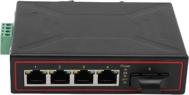 Alt view image 5 of 7 - Generic Industrial Ethernet Switch with 1 Optical Port 4 Ethernet Ports 10M 100M Din Rail Mount for Efficient Network Operation