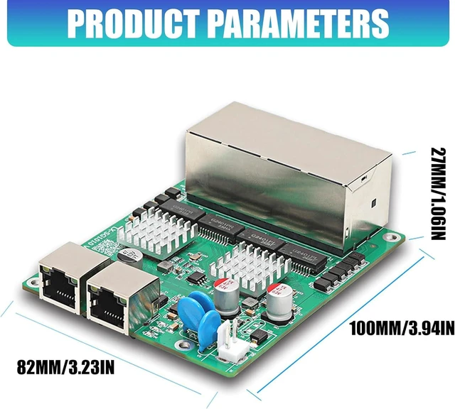 Alt view image 3 of 7 - Miniature 10 Port 10 / 100 / 1000Mbps Networking Switches 8 Port 48V PoEs for Small Business and Iots Tiny Poet Switches