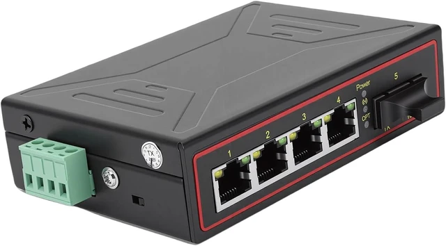 Alt view image 7 of 7 - Fabater DIN Rail Mount Ethernet Switch with 4 Ports and Ethernet Fiber Media Converter Capabilities for Industrial Use 0-120 Km High Performance