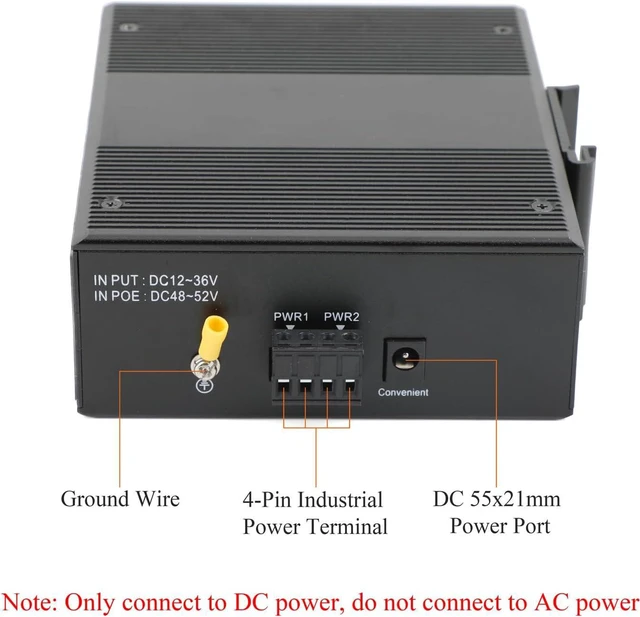 Alt view image 4 of 7 - Industrial Ethernet Switch 8 Fast Ethernet Port DIN-Rail Switch
