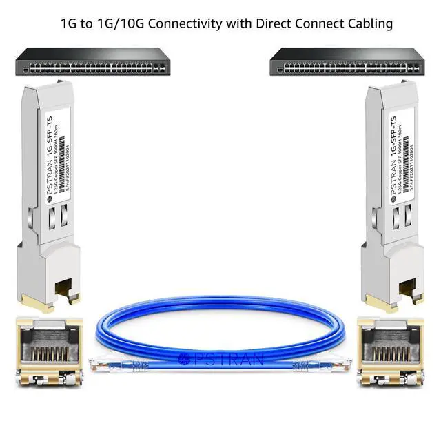 Alt view image 3 of 5 - 1000BASE-T SFP RJ45 Copper Transceiver Module Compatible with Intel E1GSFPT-A 100m Cat5e/6 4 Pack