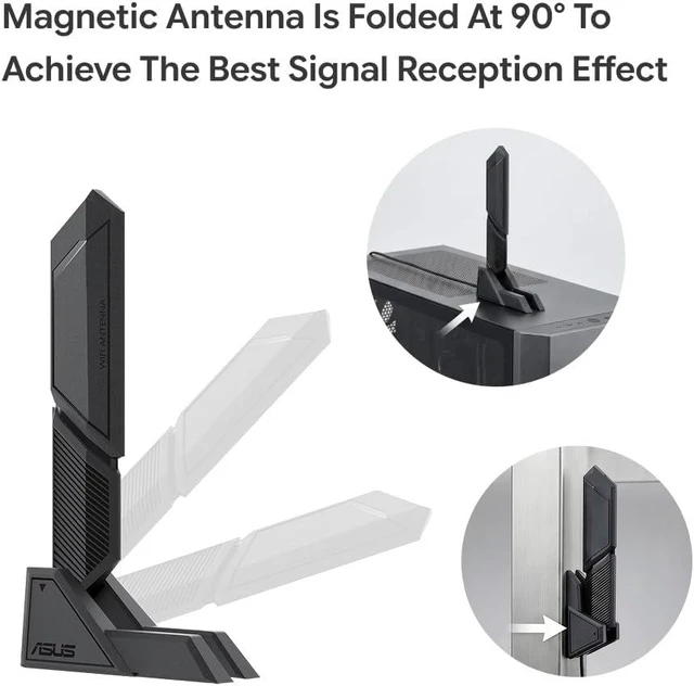 Alt view image 3 of 7 - for Gigabyte Aorus WiFi 7 Antenna PC Desktop Magnetic Base WiFi7 Q-Antenna