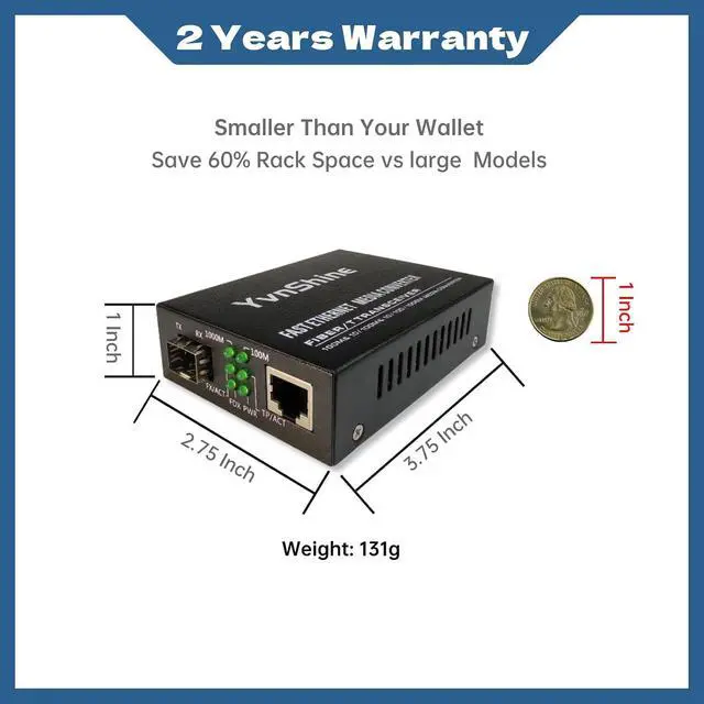Alt view image 6 of 7 - Gigabit SFP to RJ45 Fiber Media Converter- Multimode/SingleMode Fiber to Ethernet Converter, Plug & Play 10/100/1000Mbps RJ45 (Black, 2 PCS Single Mode Dual LC 20KM)