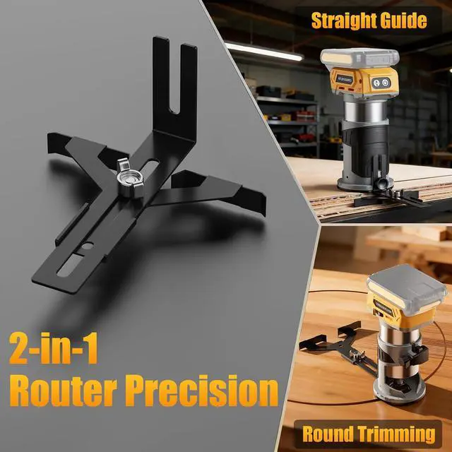 Alt view image 5 of 7 - Brushless Cordless Router for Woodworking, Compatible with Dewalt 20V Battery (Battery Not Included), 6-Speed, 30000-RPM Trim Router, Aluminum Base, 6-Pcs Trim Bits for Edge Trimming, Grooving
