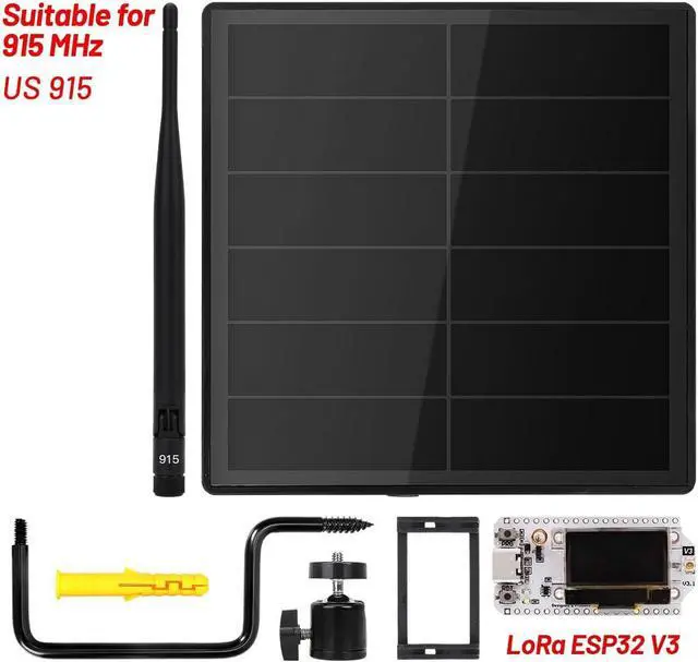 Alt view image 2 of 7 - KEEPTEEN D5L-H1 Meshcore Mesh Node Repeater,5W Solar Panel Lora Kits Bult in Heltec ESP32 V3 LoRa WiFi BLE Modules Board and Battery Controller