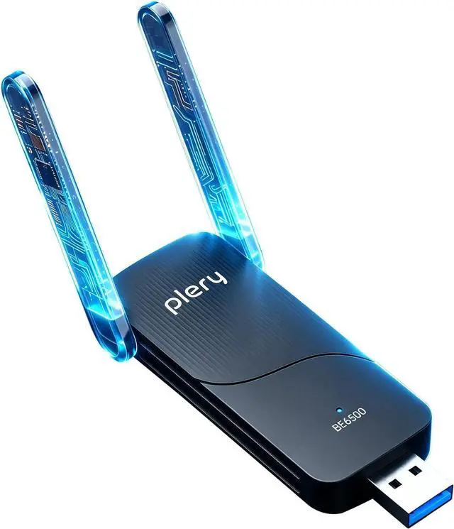 Main image of USB WiFi Adapter for Desktop PC, BE6500 Tri-Band WiFi 7 Adapter with 2x6dBi High Gain Antennas, USB 3.0 WiFi Dongle Supports 2.4G/5G/6G, MLO, WPA3,4K-QAM,MU-MIMO, Compatible with Windows 11/10