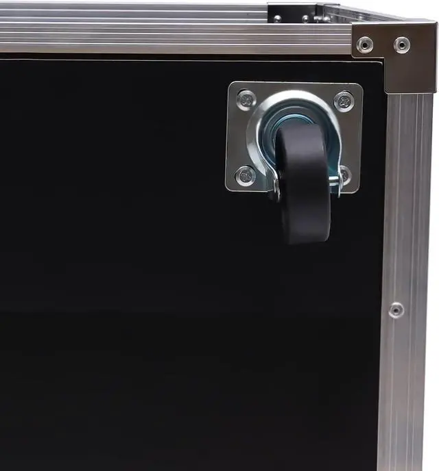 Alt view image 6 of 7 - Av Rack Case with Wheels, 12u Metal Studio Rack Cabinet, Built-in Handles, Locking Swivel Caster Wheels, Telecom, Equipment Rack for Indoor Use in Ktv Rooms, Conference Rooms (Black)